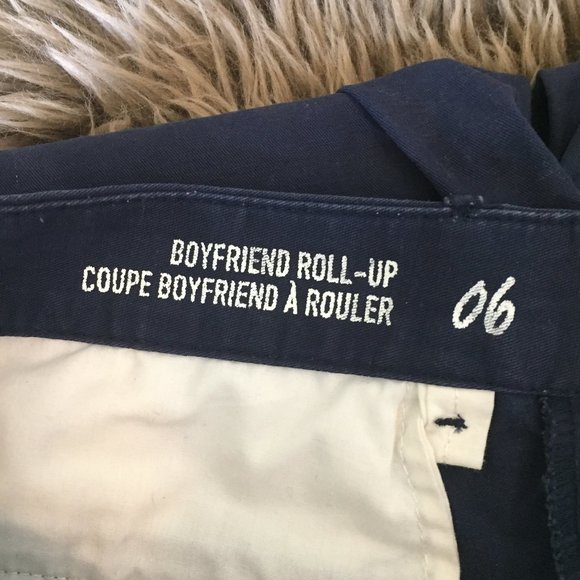 GAP boyfriend roll-up navy cotton shorts -- size 6 - Picture 6 of 8